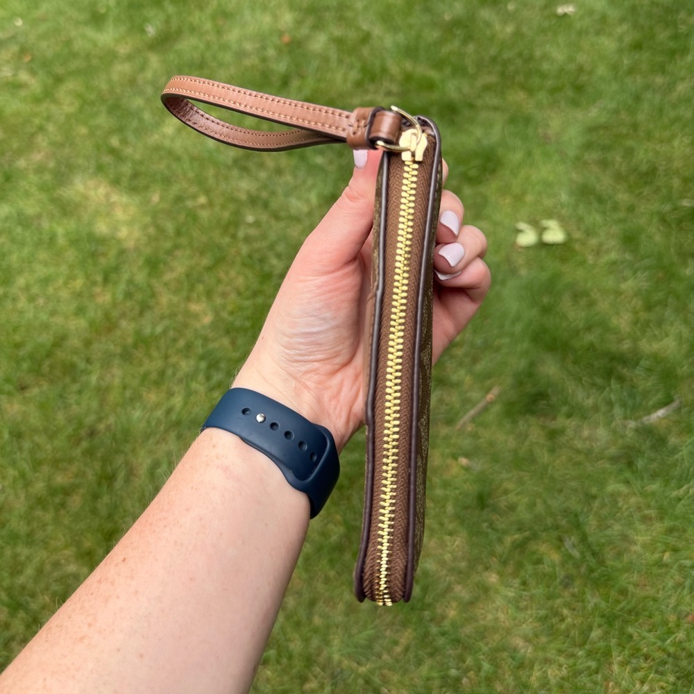 Coach Signature Brown Wristlet - Picture 3 of 13